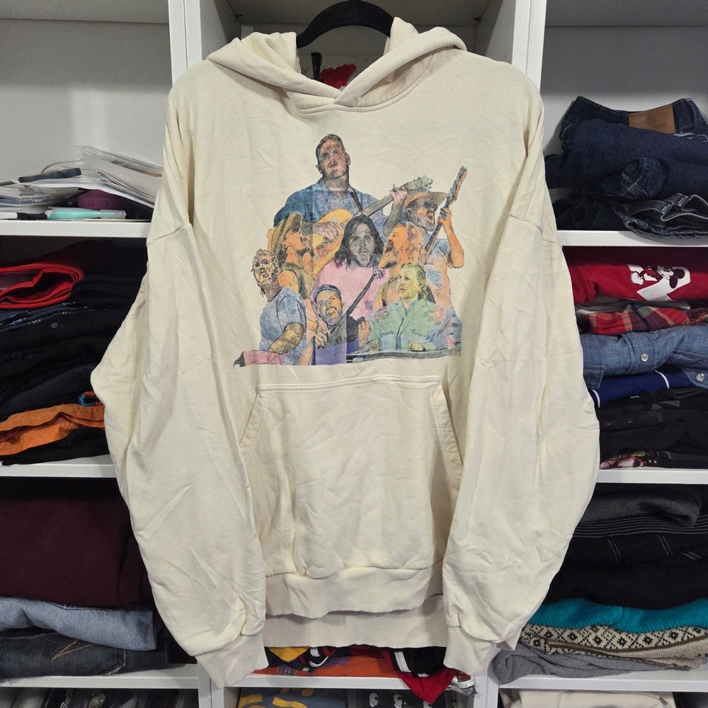 Zach Bryan Quittin Time Tour 2024 Hoodie Cream Off-White Mens XL Concert Merch
